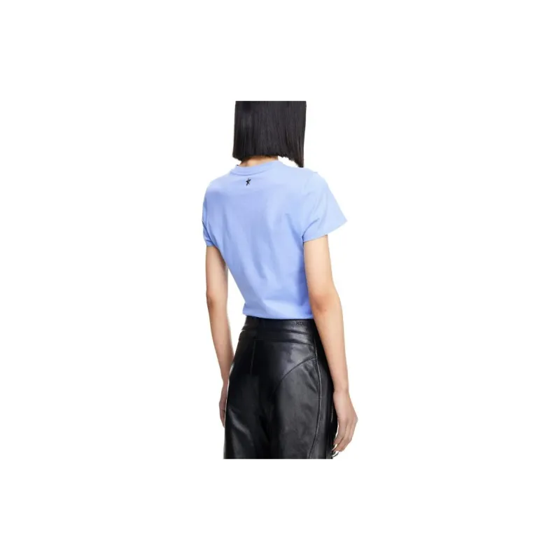 Mugler H&M Printed Fitted T shirt Blue-2
