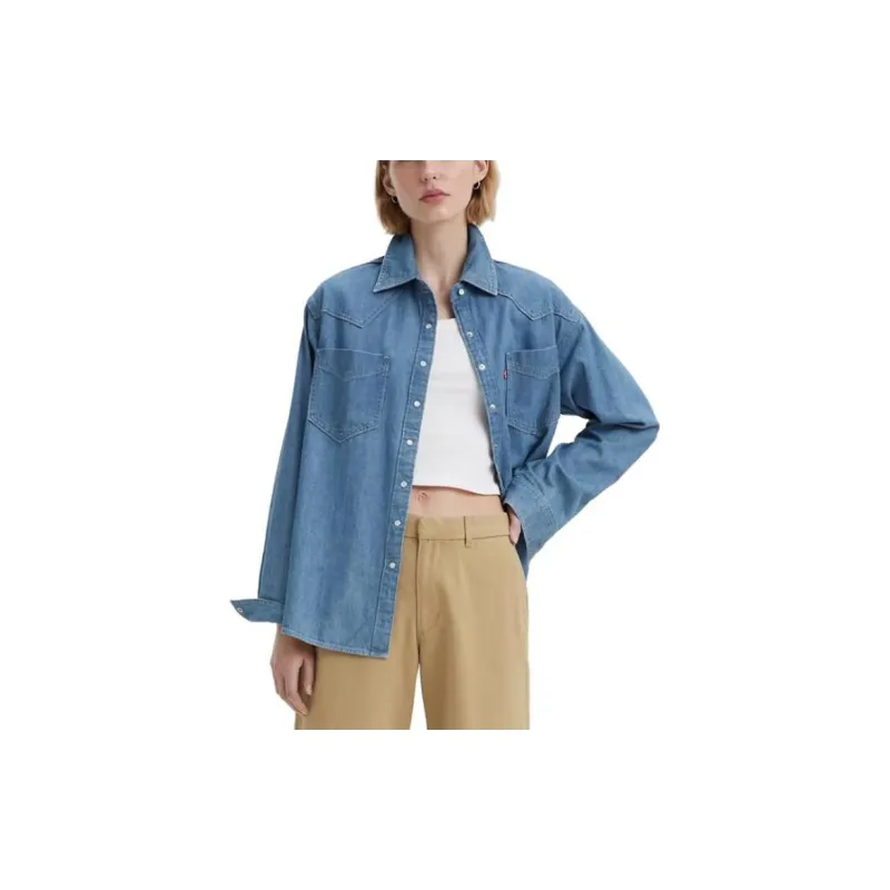 Levis Shirts Women's Dark Sky Blue-3