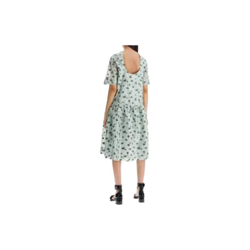 GANNI Floral Printed Open-Back Midi Dress-3