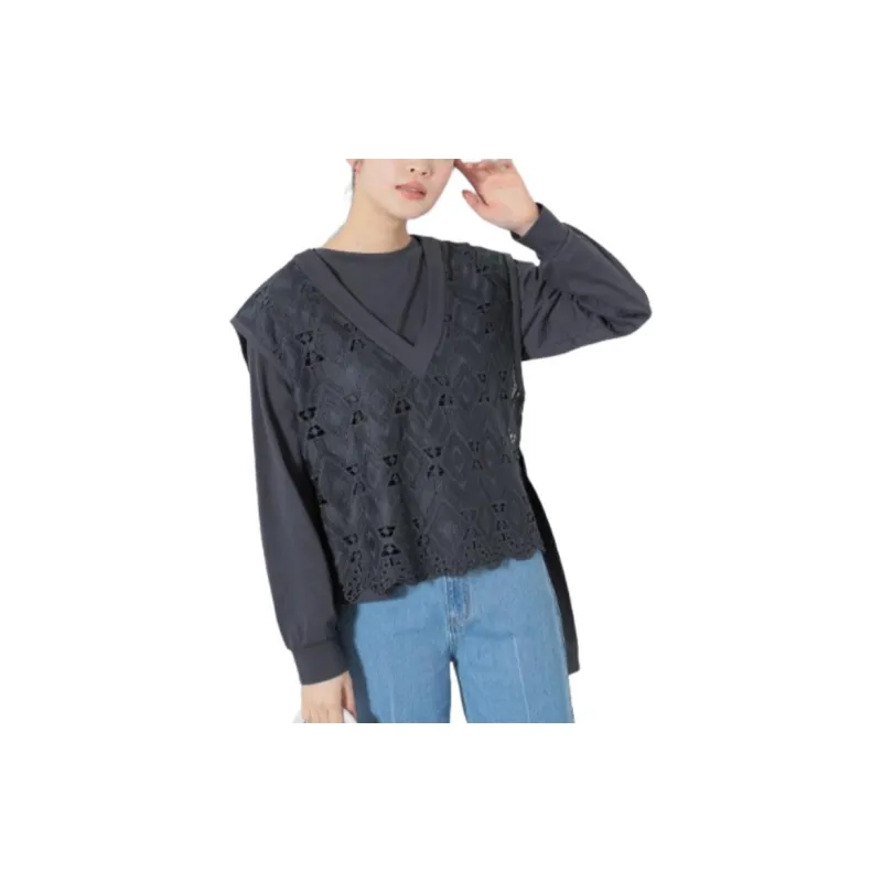 Beams Sweatshirt Women's Charcoal Black-3