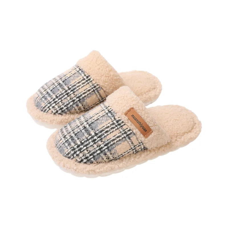 Cotton Slippers For Fall And Winter Indoor Unisex Slip Resistant Fleece Lined Warm Couple's Floor Cotton Slippers-10