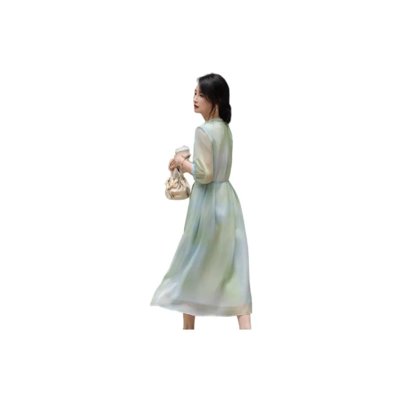 【dme】 Long Sleeved Dresses Women's Turquoise-2