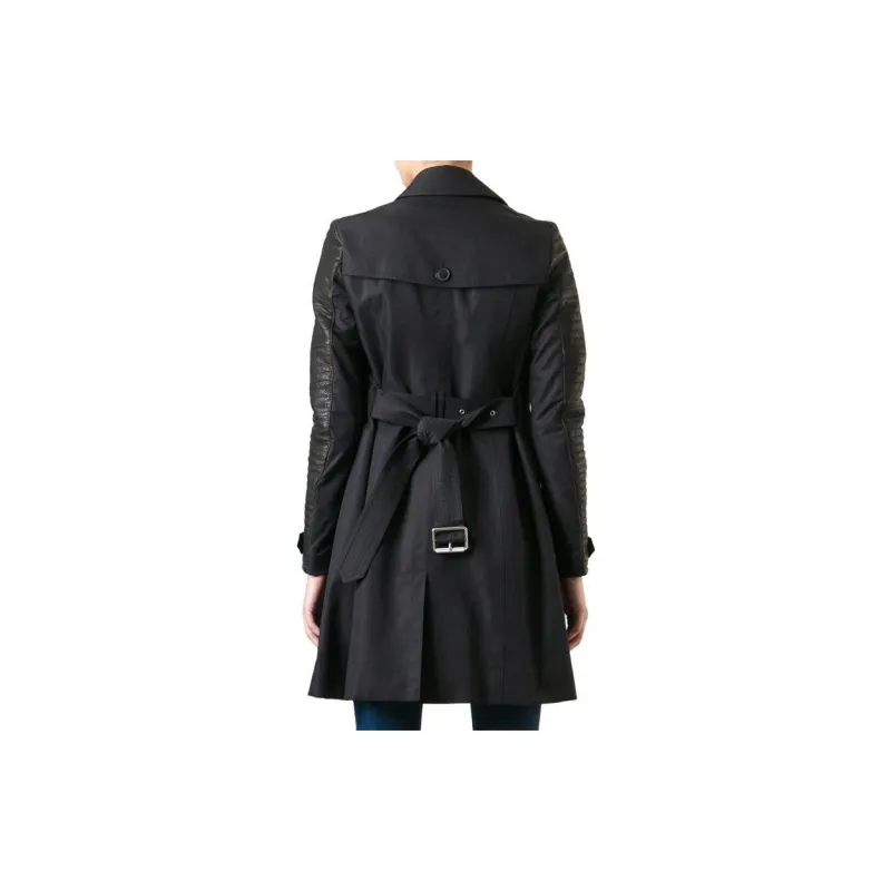 Burberry Trench Coats Women's Black-2