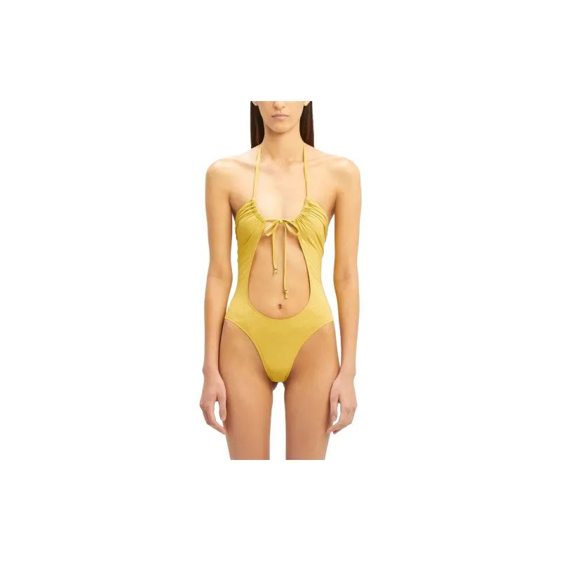 PALM ANGELS Halterneck Cut-Out Swimsuit-2