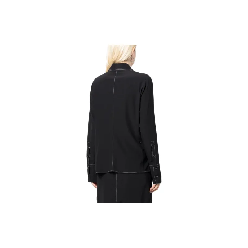 LOW CLASSIC Contrasting stitch Straight cut Shirt-3