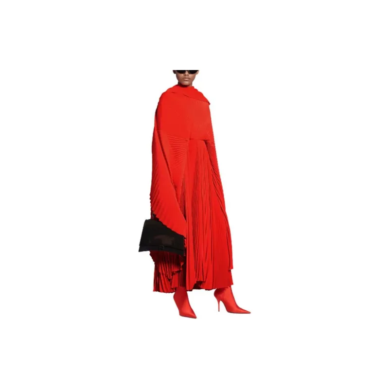 Balenciaga Long-Sleeved Dresses Women's Red-2