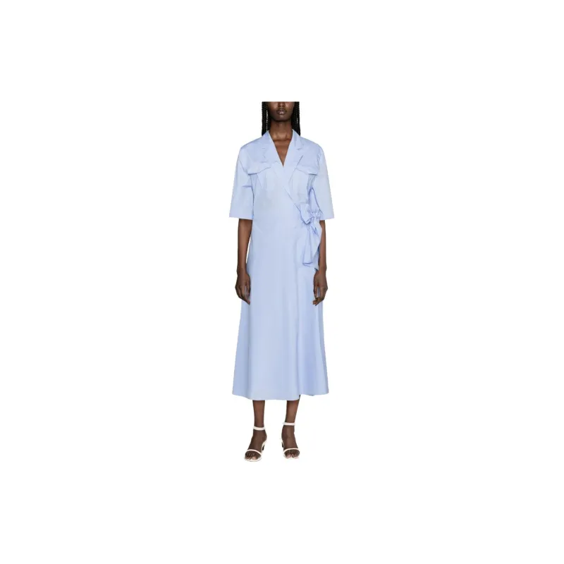 MSGM Short Sleeved Dress Women's Blue-1