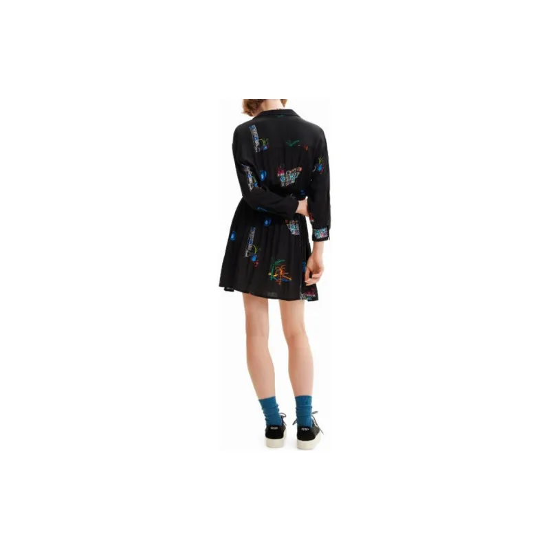 Desigual Long Sleeved Dress Women's Black-2