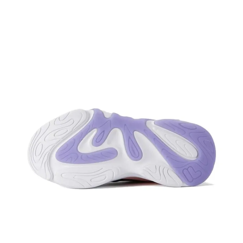 FILA KIDS Mind7 Anti Slip Wear Resistant Low Top Kids' Running Shoes Black Purple Teenagers-4