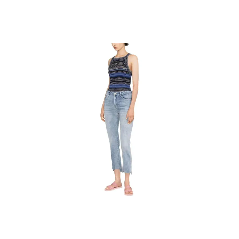 FRAME Washed Cropped Jeans-3