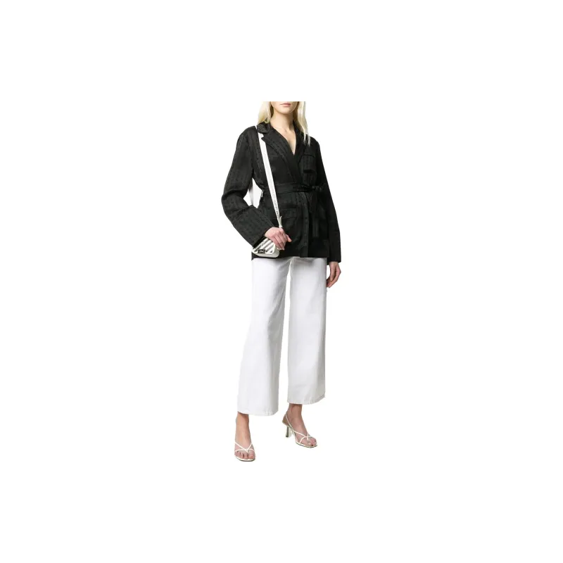 OFF WHITE Logo Embroidery Tied Blouse-1