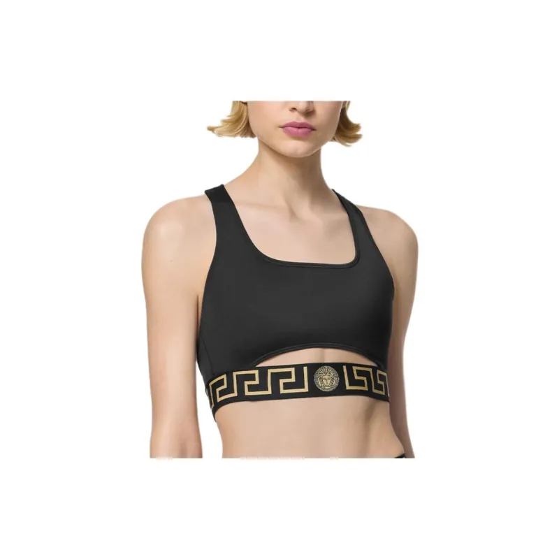 VERSACE Greca Border Cut Out Detailed Bikini Top-1