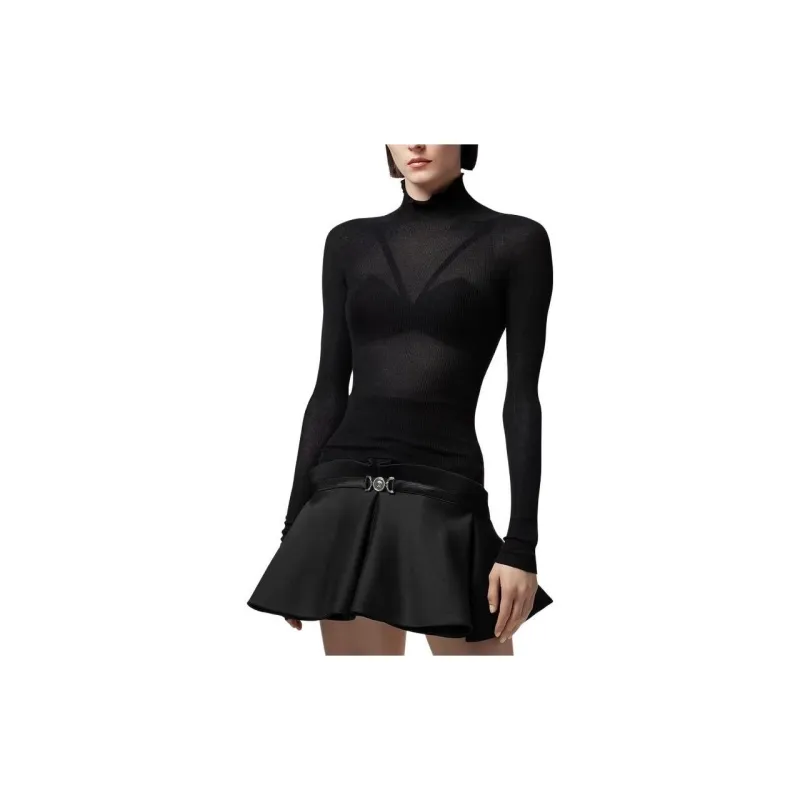 VERSACE Seamless Knit Turtleneck Jumper 'Black'-3
