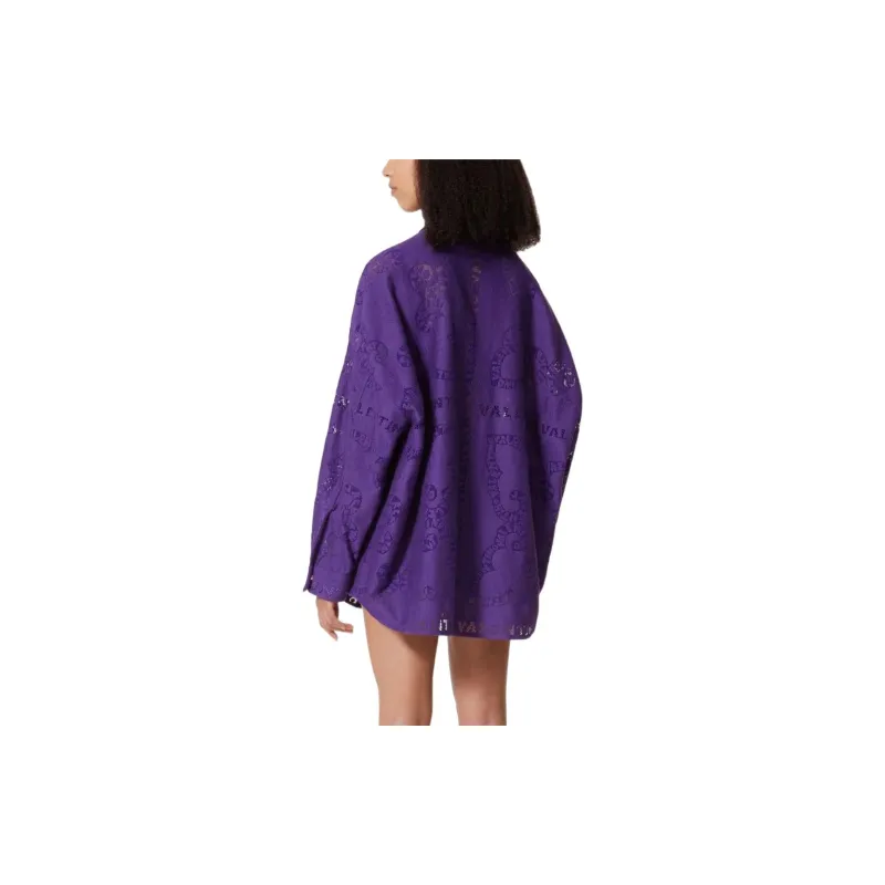 Valentino Long-Sleeved Dresses Women's Grape Purple-1