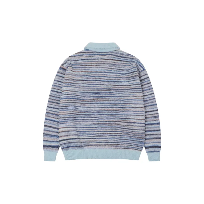 BIPOLAR POLO Sweater Unisex Colorful Striped Blue-6