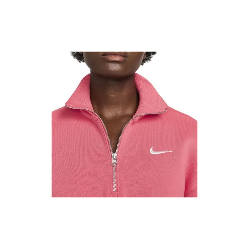 Nike Women's 1/2 Zip Cropped Sweatshirt Women's Aster Pink-4