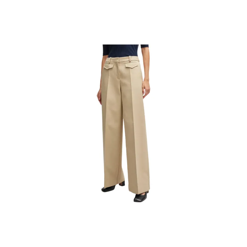 HUGO BOSS Pressed crease Palazzo Trousers-3