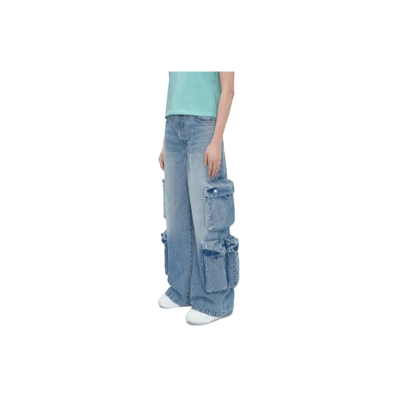 AMIRI Baggy Cargo Jeans 'Vintage Light Blue'-4