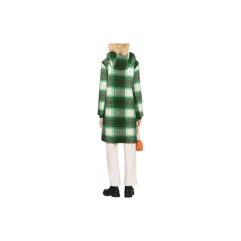 WOOLRICH Checked Hooded Wool blend Coat-2