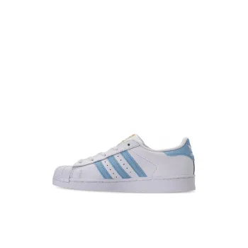 Adidas Superstar Slip-Resistant Cushioning Wear-Resistant Low-Top Kids' Skateboarding Shoes White Blue Kids'