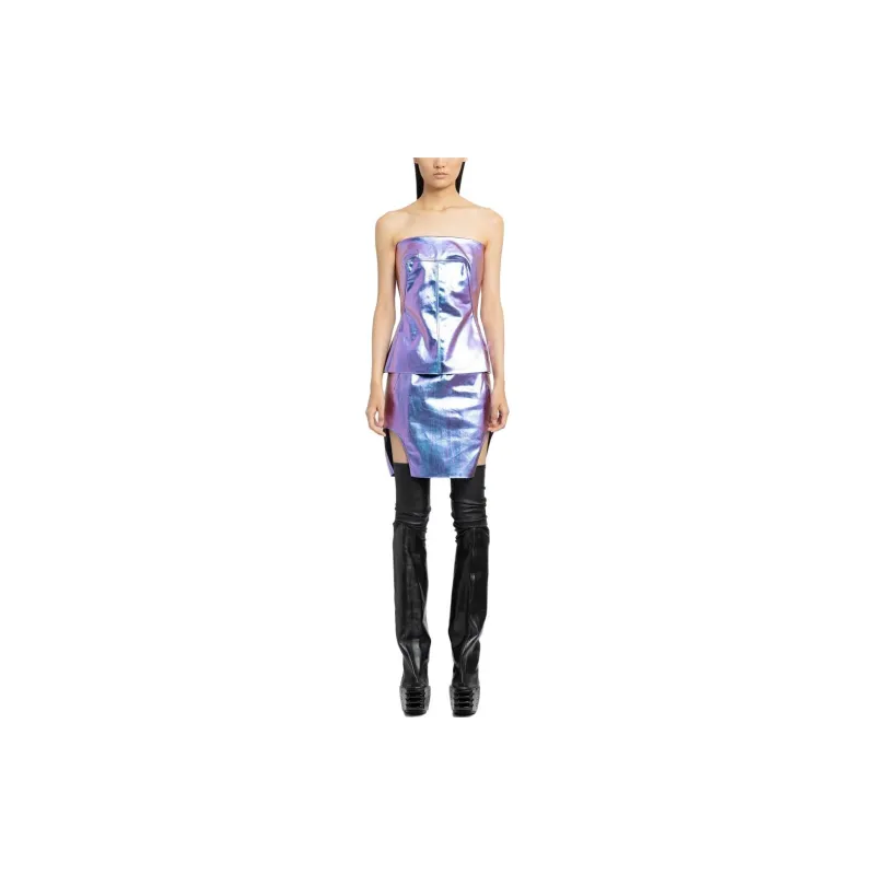 RICK OWENS Diana Metallic Finished Side Slit Skirt-1