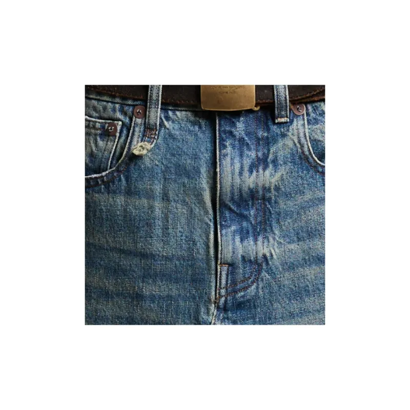 R13 SS24 Denim Long Skirt Women's Clinton Blue-4