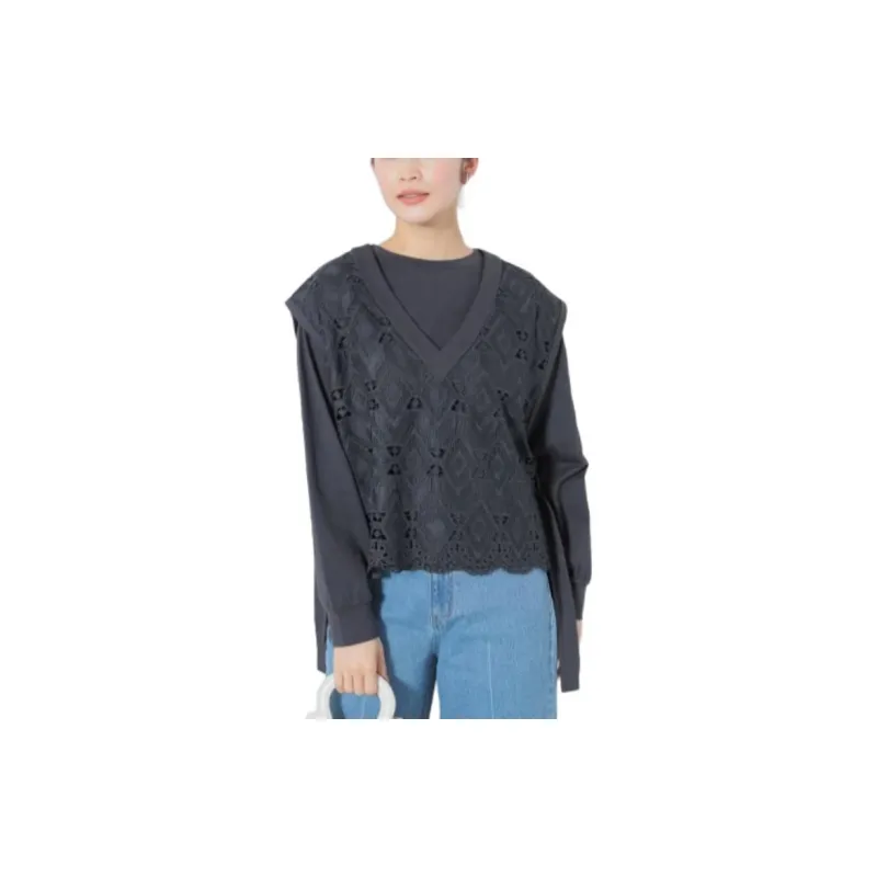 Beams Sweatshirt Women's Charcoal Black-5