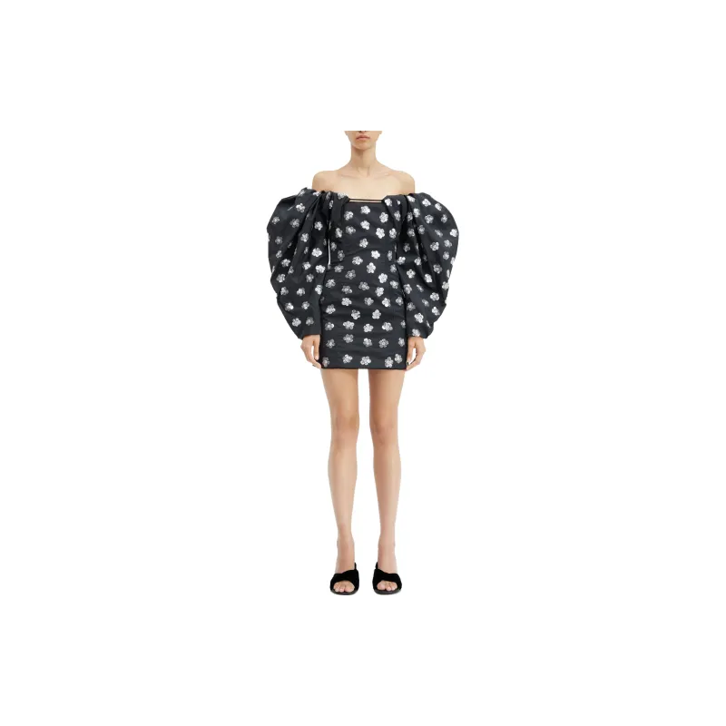 Jacquemus Long-Sleeved Dresses Women's Sequins Floral Embroidery-3