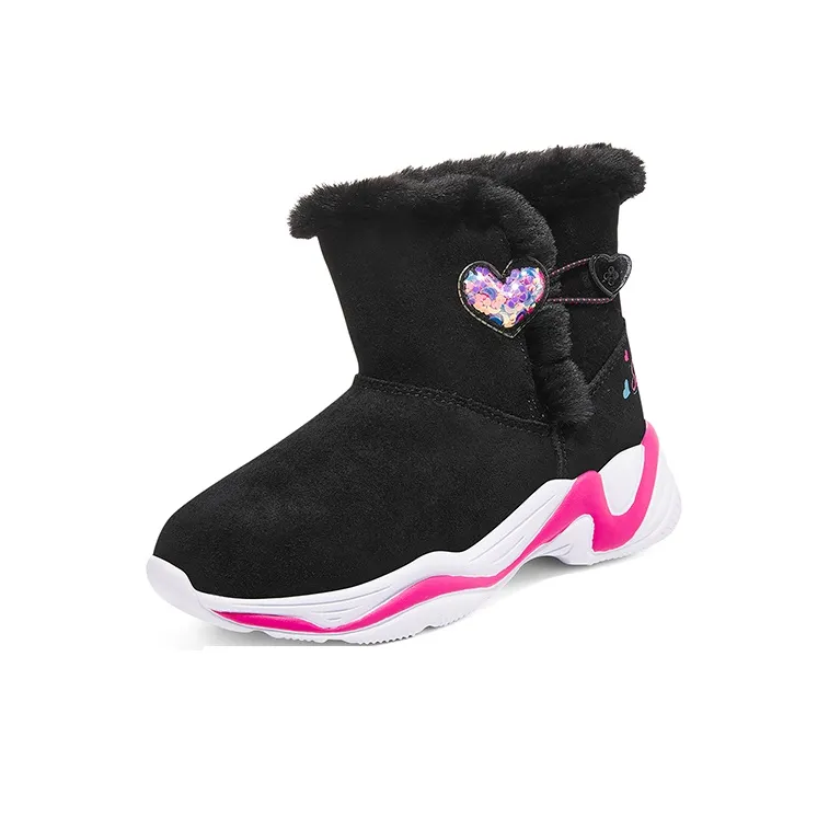 Skechers Girls Cushioning, Wear Resistant Ankle Length Kids' Boots Black Pink Red Teenagers-2