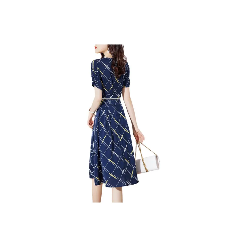 XWI Short Sleeved Dress Women's Navy Blue-2