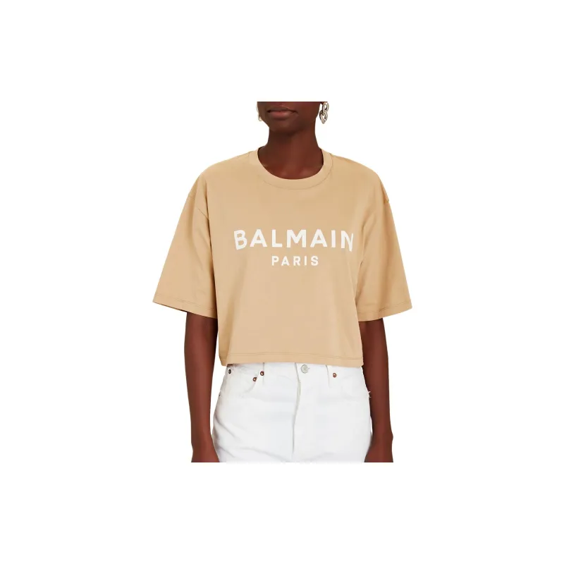 BALMAIN Logo Printed Round Neck T-Shirt-2