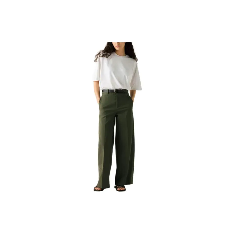 UNIQLO Casual Pants Women's Dark Olive-2