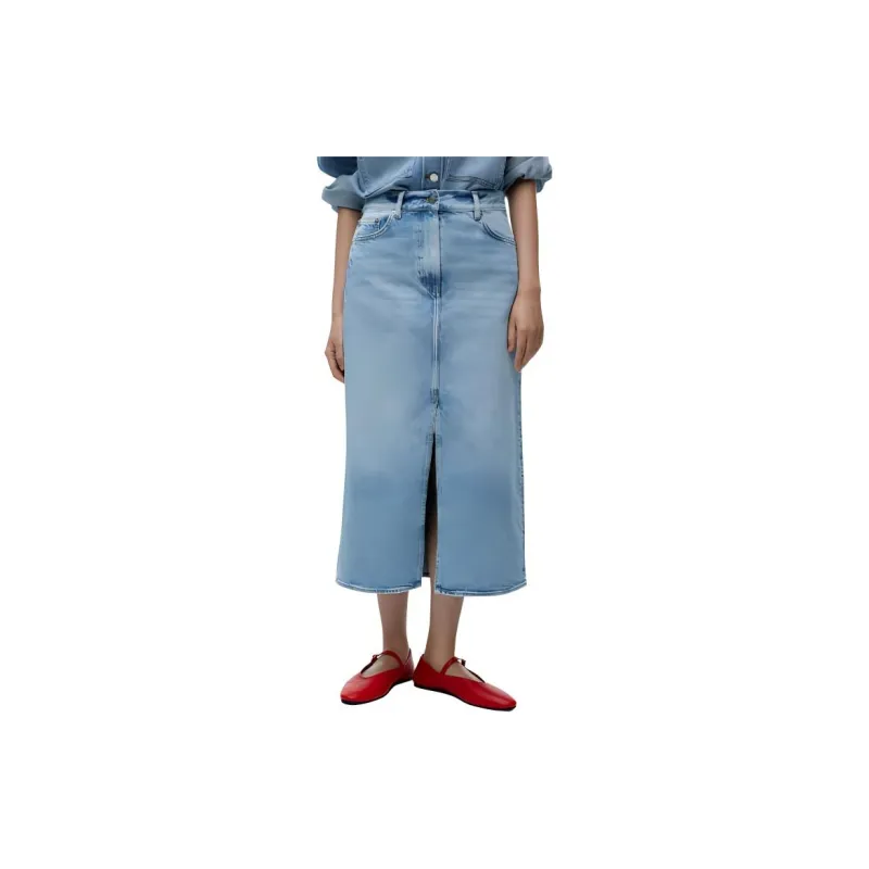 ARKET Denim Long Skirt Women's Light Blue-2
