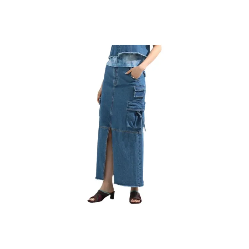 Beams Denim Long Skirts Women's-7