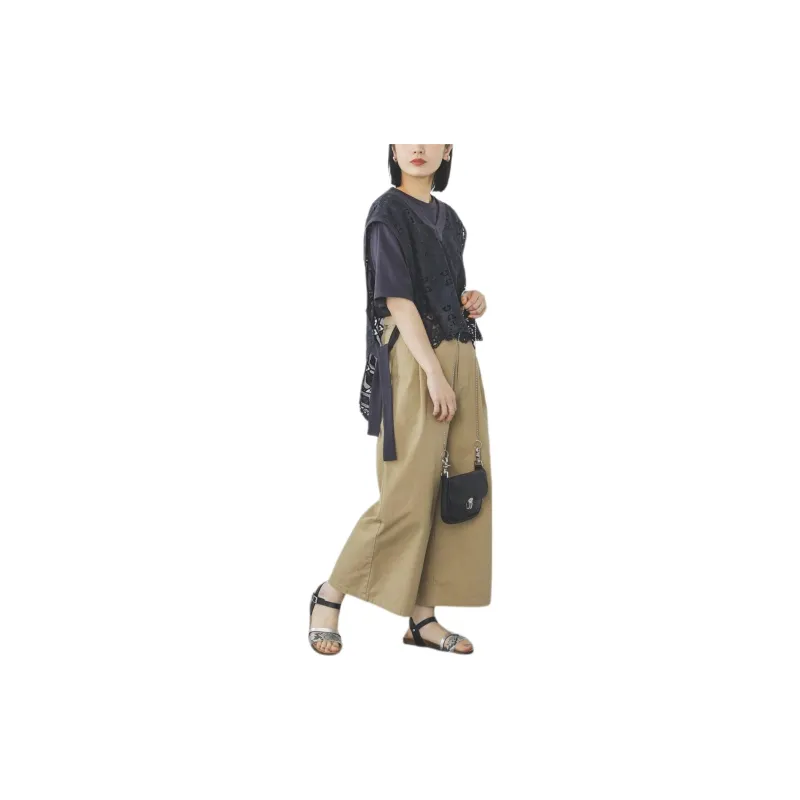 Beams Crop Tops Women's Black-5