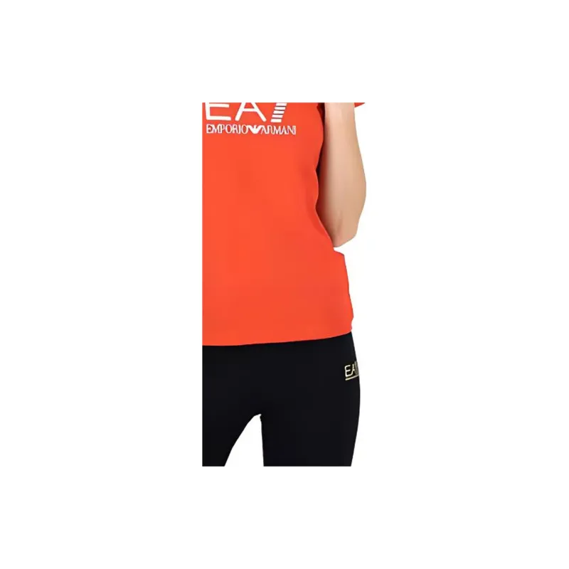 EMPORIO ARMANI EA7 SS22 Short Sleeved T Shirts Women's Red-4
