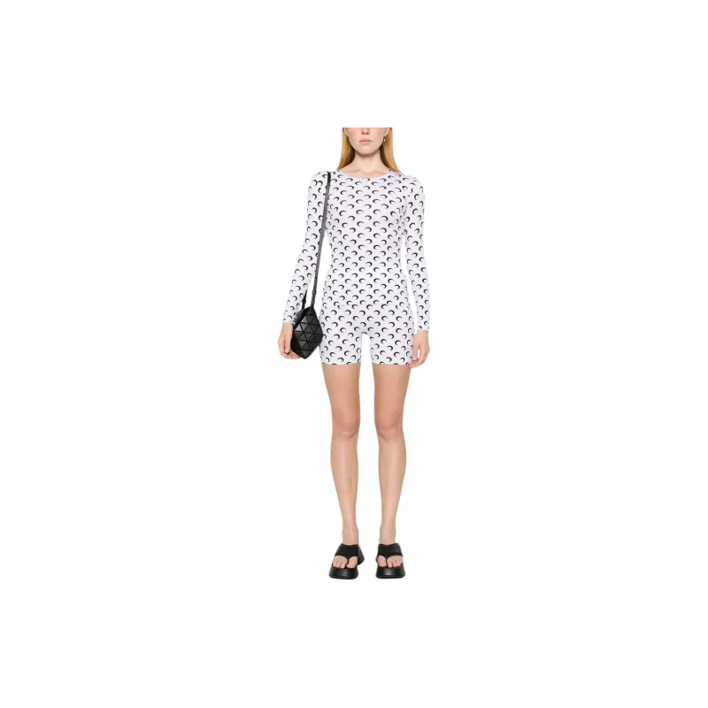 Marine Serre Moon print Jersey Mini Shorts-1
