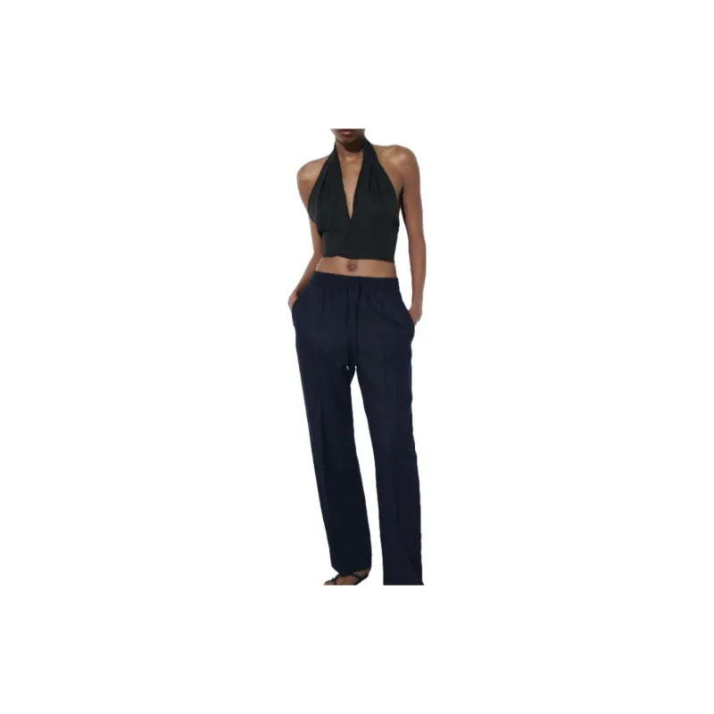 ZARA Casual Pants Women's Sea Blue-2