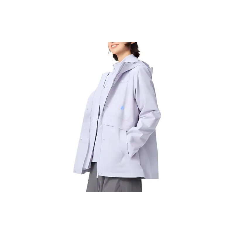 LiNing Sports Trend Series Trench Coat Women's Sea Salt Purple-4