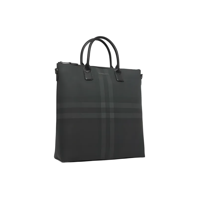 Burberry Artificial Leather Tote Bag Shopping Bag Handbag Men's Charcoal Gray-2