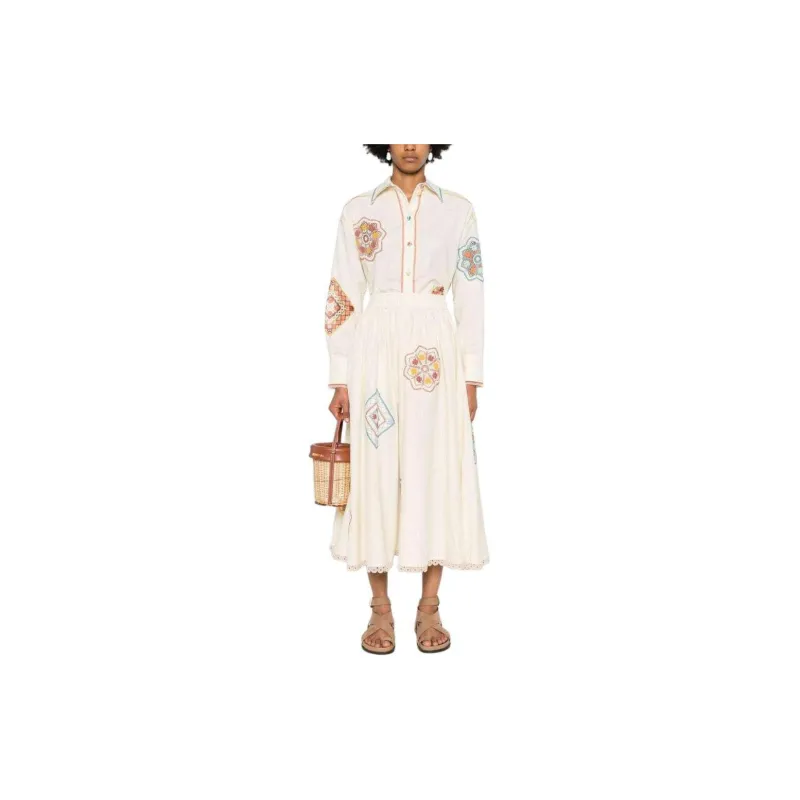 Zimmermann Ottie Crochet Trim Button Up Shirt-1