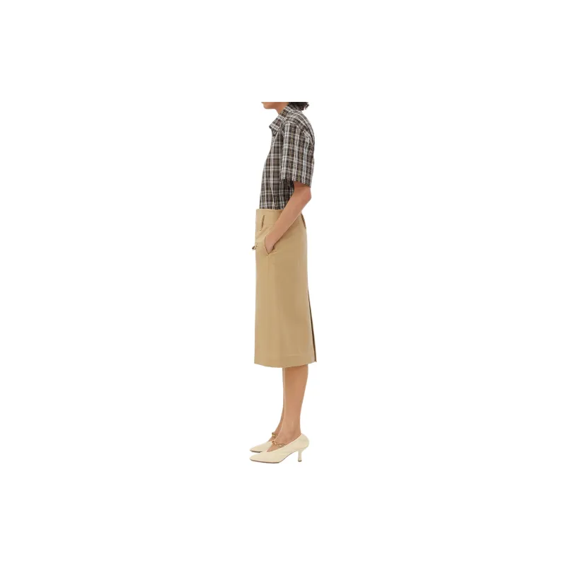Bottega Veneta Rear Slit Midi Skirt-2