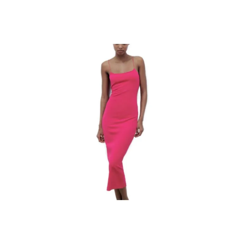 ZARA Slip Dresses Women's Dark Purple Red-2