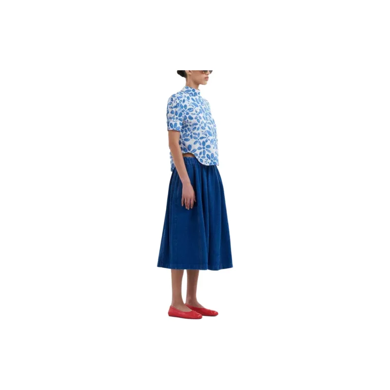 MARNI Logo-patch Denim Skirt-3
