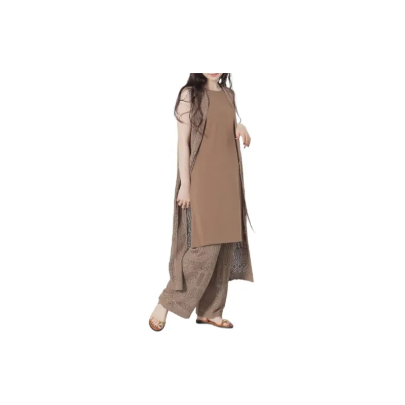 Beams Casual Pants Women's Dark Beige-2