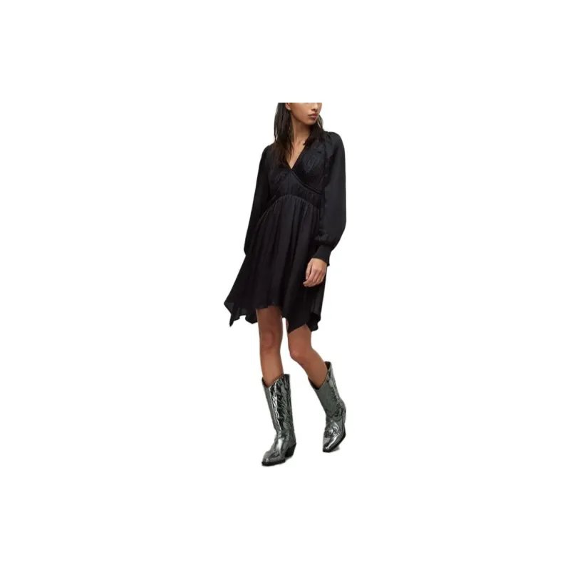 ALLSAINTS Long-Sleeved Dresses Women's Black-2