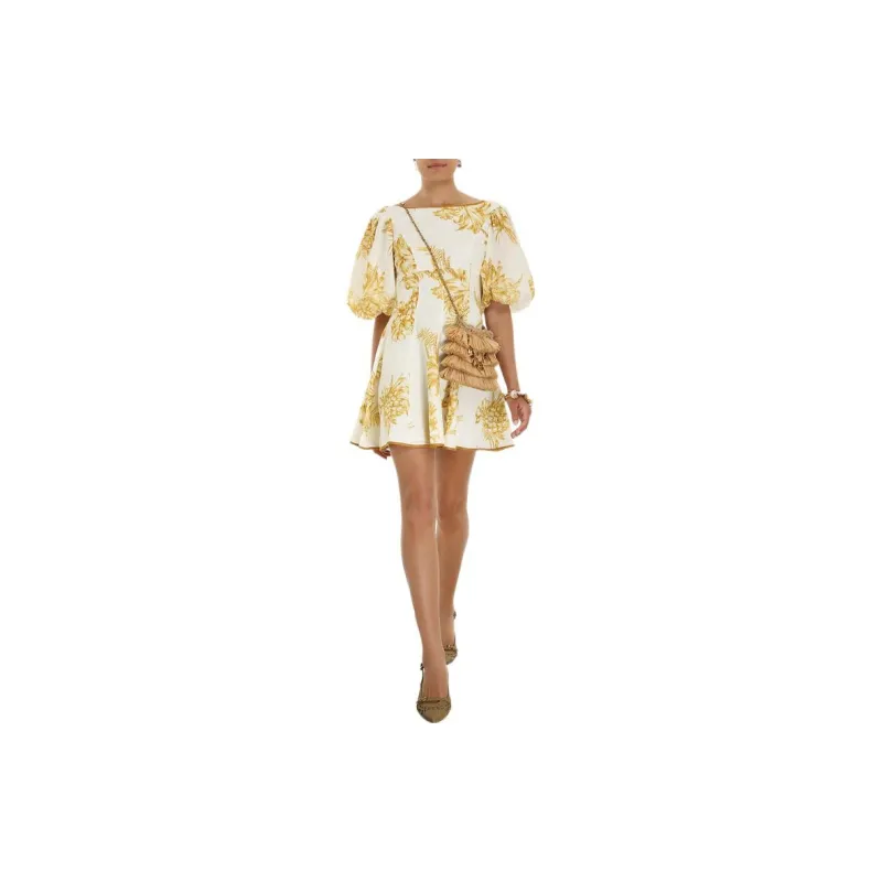 Zimmermann Short-Sleeved Dresses Women's Gold-1