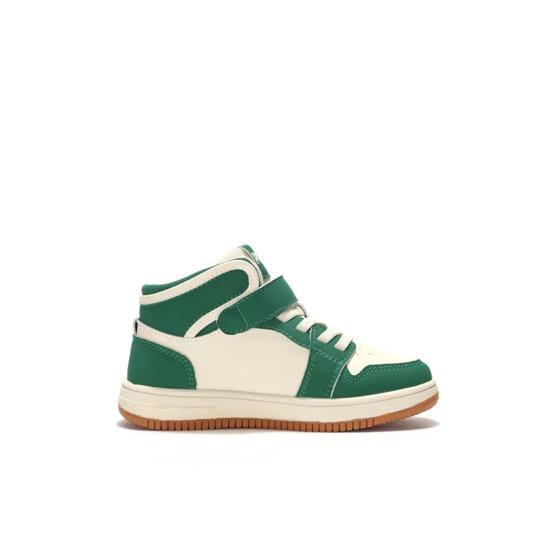 PONY Wear Resistant High Top Kids' Skateboarding Shoes Green White Kids'-1