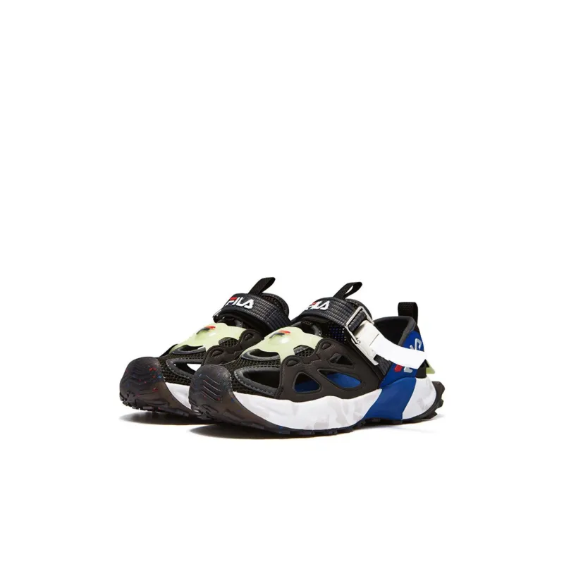 FILA KIDS Promenade Anti Slip Wear Resistant Children's Sandals Black White Blue Kids'-2