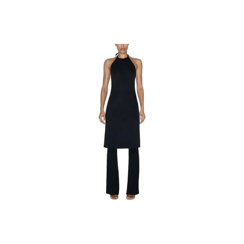 Khy SS24 DROP 009 Smooth Stretch Halter Tunic Slip Dresses Women's Black-2